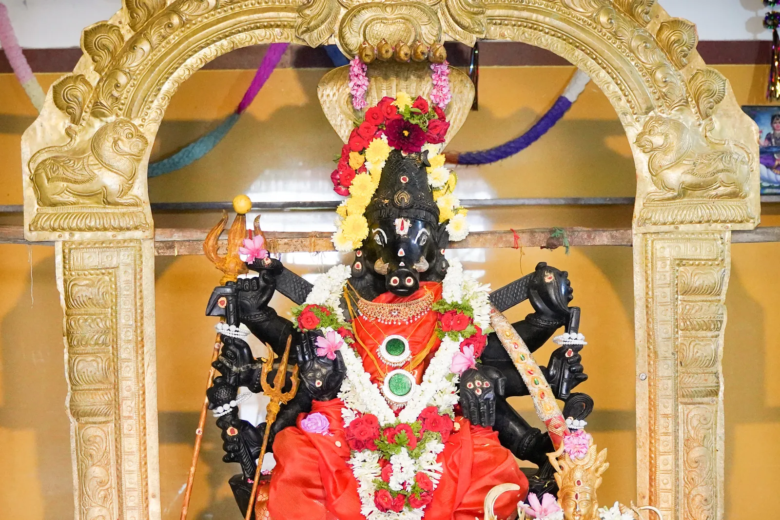 Deity shrine at Sri Mookambika Jyothishyalaya, Bangalore